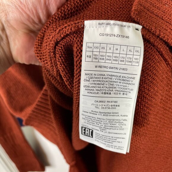 Burton retro-style sweater Size S - Picture 3 of 8